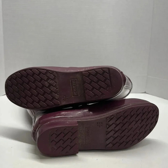 Hunter Rigley Rain Boots Tall Quilted Pull On Boot Waterproof Maroon Red Size 7 - Picture 12 of 13